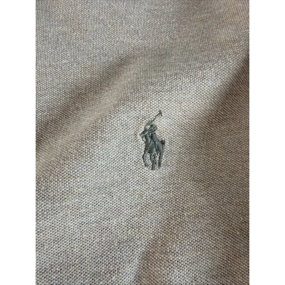 Ralph Lauren Long-Sleeve Polo Shirt - Tan with Grey Logo XL